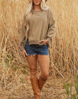 TatumFuzzy Sherpa Splicing Pullover Sweatshirt