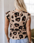 Brittany Leopard Crew Neck Casual Top