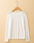 Bow Mesh Long Sleeve Top