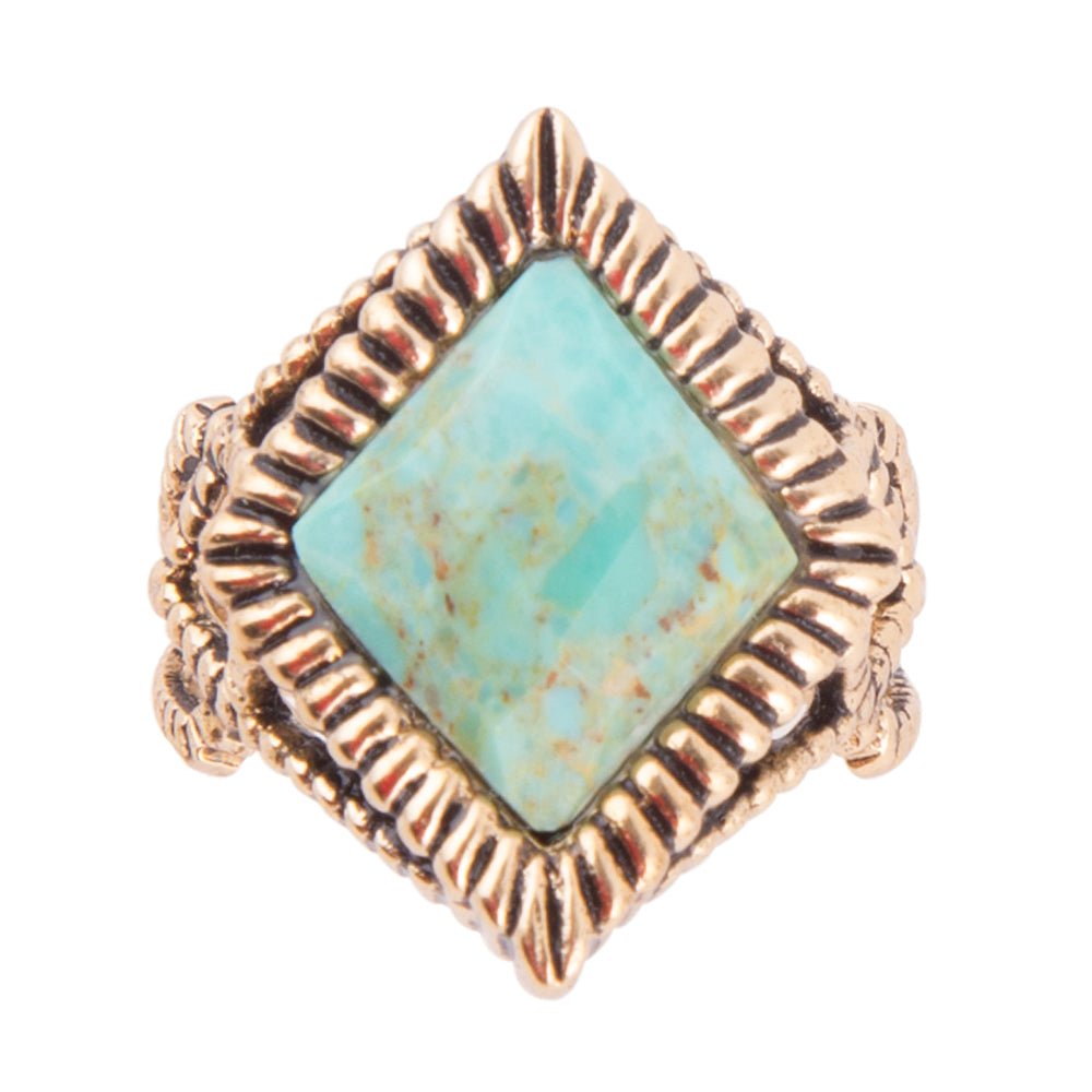 Diamond Days Blue Turquoise and Golden Ring