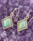 Diamond Days Blue Turquoise and Golden Earrings