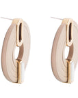Discus Mother of Pearl Leather Earrings