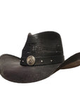 DON'T TREAD ON ME BLACK SHANTUNG STRAW
