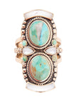 Double Up Turquoise and Mother of Pearl Ring