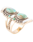 Double Up Turquoise and Mother of Pearl Ring