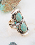 Double Up Turquoise and Mother of Pearl Ring