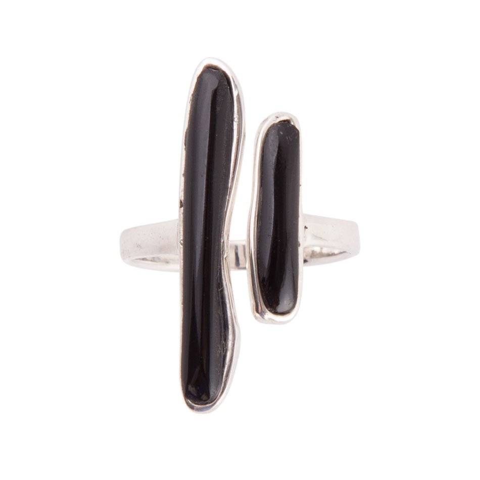 Size Adjustable Doubled Up Ring - Onyx