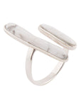 Size Adjustable White Howlite and Sterling Silver Doubled Up Ring