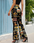 Vintage Cowboy Collage Western Flare Pants