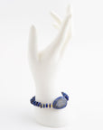 Dreamy  Blue Lapis Chunky Golden Bracelet