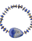 Dreamy  Blue Lapis Chunky Golden Bracelet