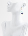 Dreamy Blue Lapis Green Golden Drop Earrings
