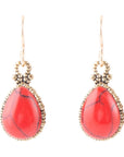 Dreamy Drop Red Howlite Earrings