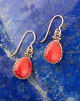 Dreamy Drop Red Howlite Earrings