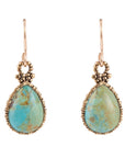 Dreamy Drop Blue Turquoise and Golden Earrings
