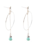 Sterling Silver and Blue Turquoise Drop a Line Earrings