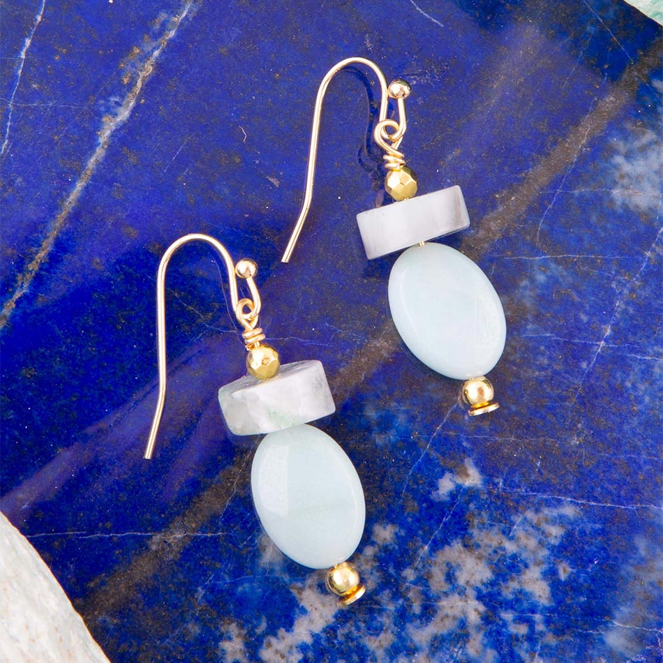 Drops of Blue Amazonite Drop Earrings