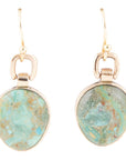 Drops of Blue Turquoise Golden Bronze Drop Earrings