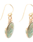 Drops of Blue Turquoise Golden Bronze Drop Earrings