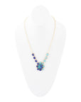 Duality Blue Lapis and Turquoise Golden Pendant Necklace