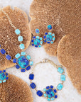 Duality Blue Lapis and Turquoise Golden Pendant Necklace