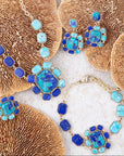 Duality Blue Lapis and Turquoise Golden Statement Ring