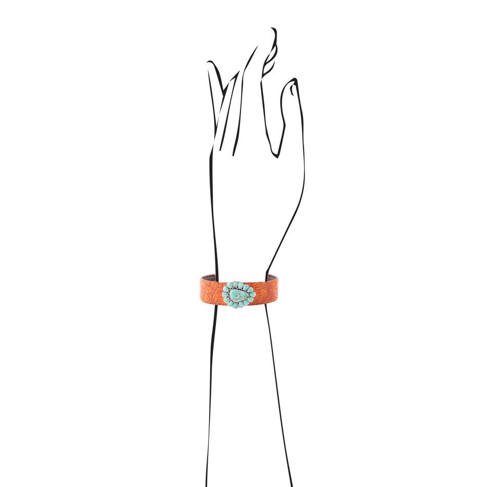 Durango Turquoise Leather Cuff Bracelet