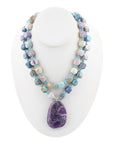 Dusty Purple Agate and Silver Statement Necklace