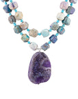 Dusty Purple Agate and Silver Statement Necklace