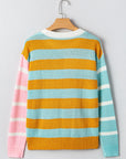Stripe Colorblock Long Sleeve Sweater
