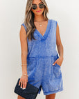 Emma Mineral Wash Pocketed Sleeveless Loose Romper