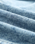 Aztec Denim Frayed Hem Jacket