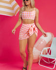 Azaria 3pcs Gingham High Waist Bikini & Sarong