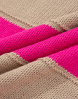 Plus Size Stripe Colorblock Drop Shoulder Sweater