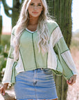 Ruby Crochet Detail Exposed Seam High Low Loose Top