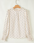 Polka Dot Frilled Collar Blouse