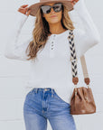 Harper Waffle Knit Henley Top