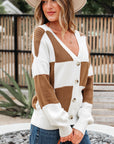 Julia Checkered Button Sweater Cardigan
