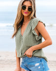 Ruthie Flutter Sleeve Lace V Neck Top