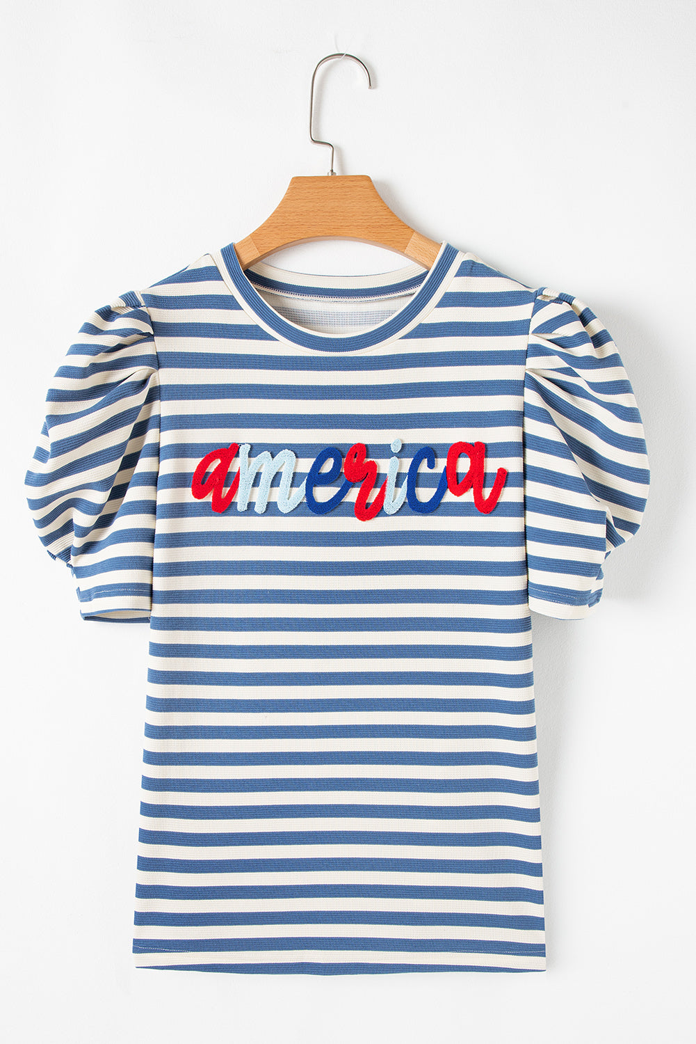 America Graphic Puff Sleeve Top