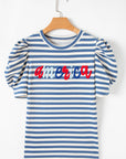 America Graphic Puff Sleeve Top