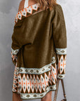 Aztec Geometric Open Front Cardigan