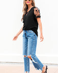 Valery Flora Lace Crew Neck Top