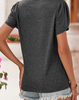 Heathered Petal Sleeve V-Neck T-Shirt