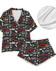 Viva Las Vegas Western Satin Ruffle Pajama Set
