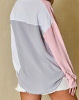 Colorblock Patch Pocket Buttoned Shirt