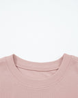 Solid Puff Sleeve Top and Drawstring Pants Set