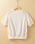 Paulina Lace Crochet Short Sleeve Top