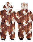 Cow Print Young Kids Pajama Hooded Onesie