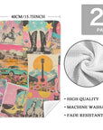 Retro Pop Western set of 2 Kitchen Dish Towels Made in America